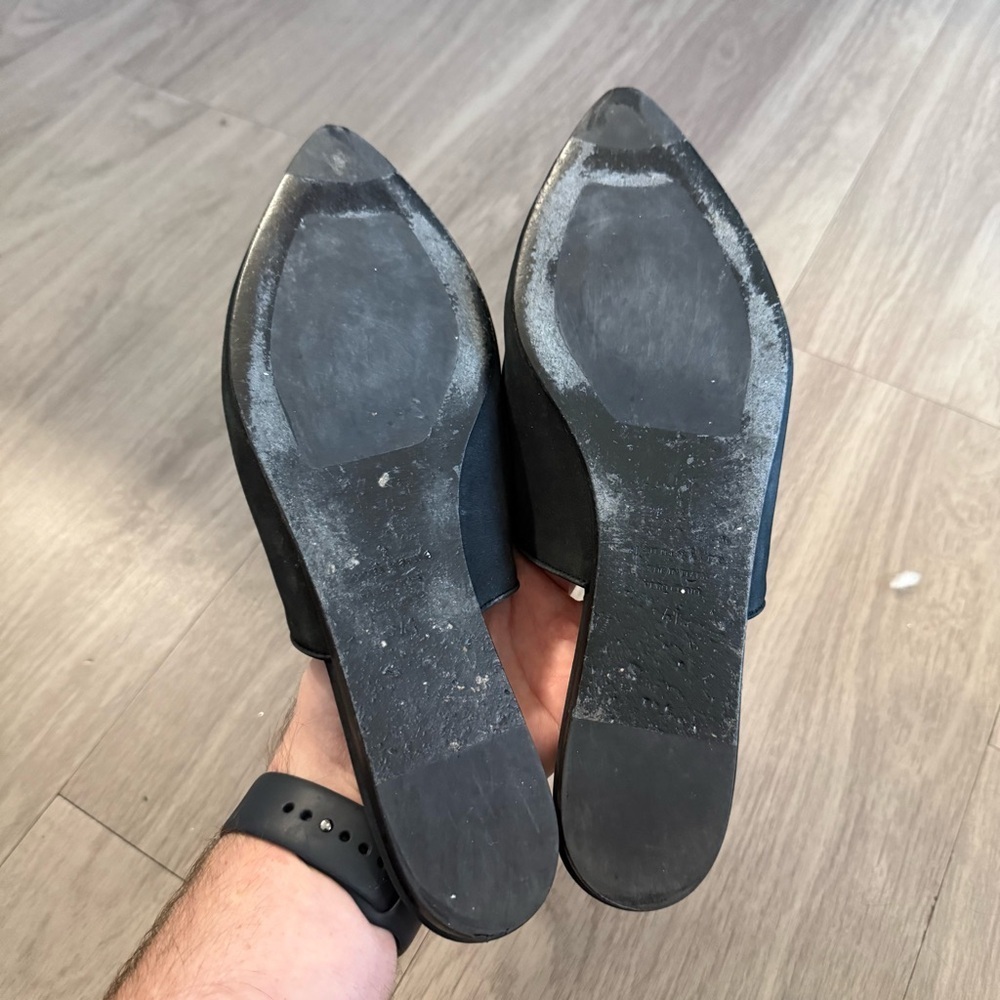 Jenni Kayne Black Suede Pointed-Toe Mule Flats - Picture 3 of 4
